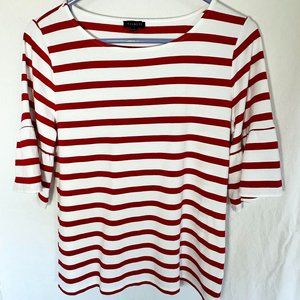 Talbots Red and White Stripe Short Sleeve Tee